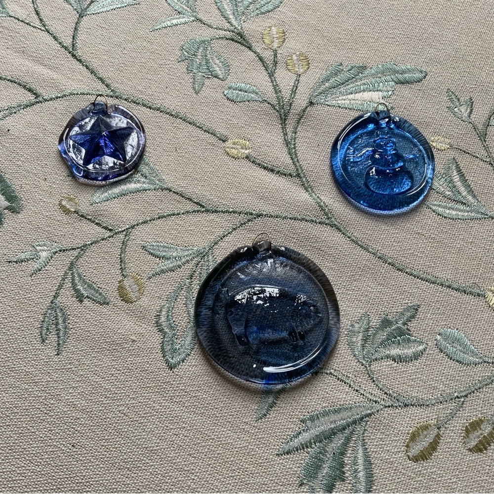 Blue Glass Medallion Set